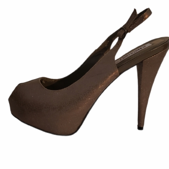 JLo Peep Toe Platform Slingback Sparkling Heels - Picture 7 of 15